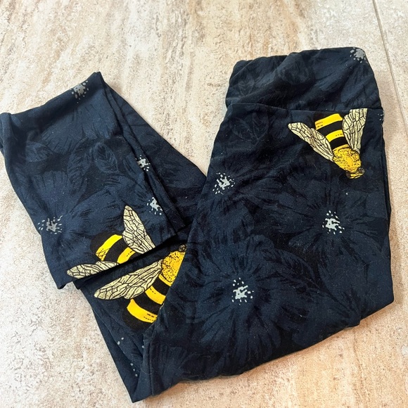 Rare LulaRoe Bumble Bee OS Leggings Leggings - Picture 1 of 2
